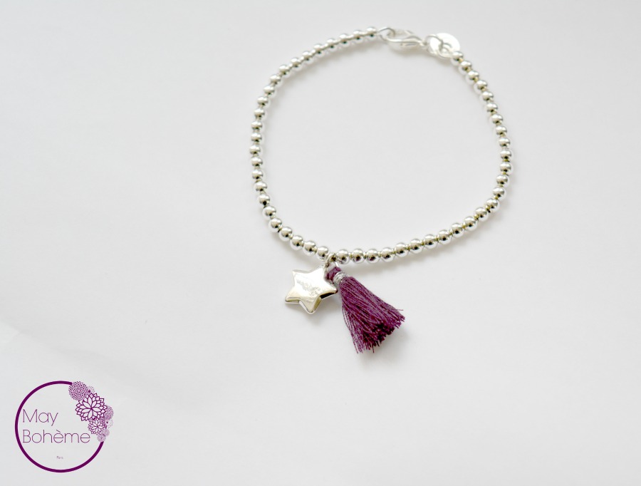 Bracelet Maille Réglable En Argent 925 Pour Femme - Avec Charm étoile - Neuf Avec étiquettes