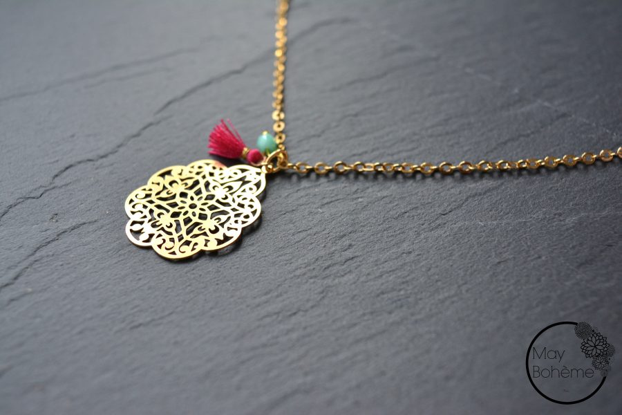 Pendentif Médaille Oriental Plaqué Or - Vintage 70s - Neuf Sans Emballage