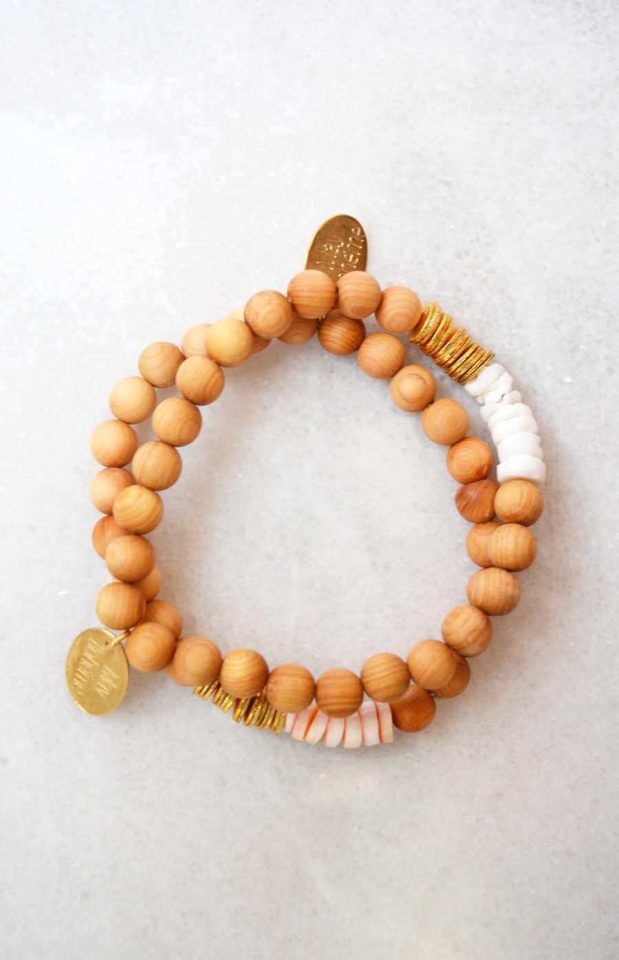 Bracelet Tribal Marron – Perles Cylindriques Et Bois – Création Artisanale – Neuf Avec étiquettes