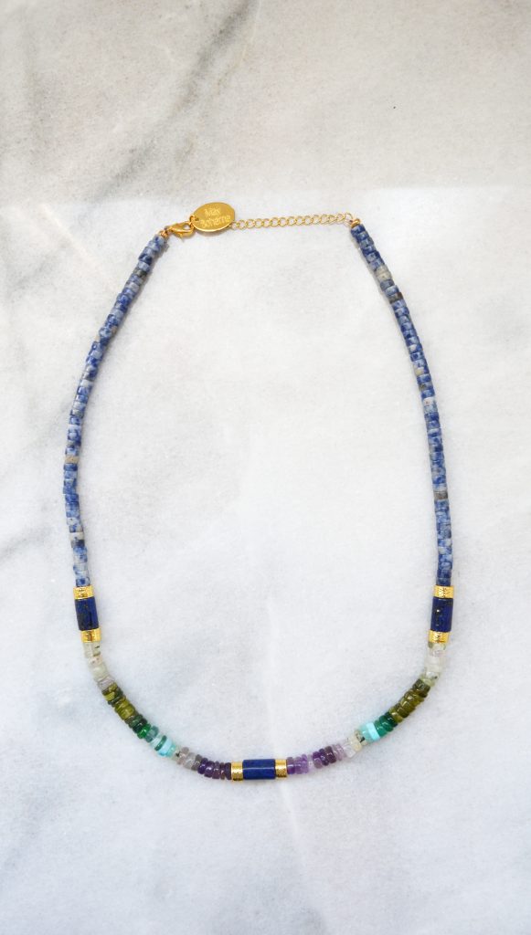 Collier Perles Heishi Lapis-lazuli 4mm - 100% Naturel Non Poli - 50 Brins