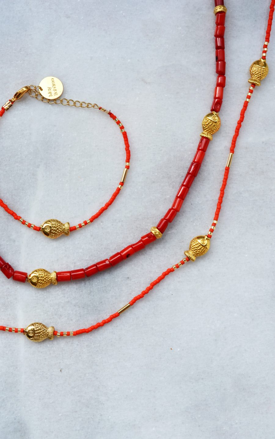 Bracelet En Perles De Rocaille Rouges Appoline - Neuf Avec Étiquettes - Artisanat