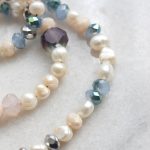 collier perles baroques eau douce perles cristal bleu fermoir écrou zirconium