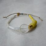 bracelet recyclé jaune citron perles verre recyclé perles blanche may boheme ajustable